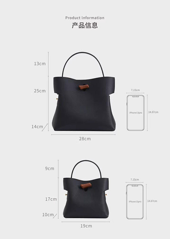 "Qingyi" Series Black Tote Bag