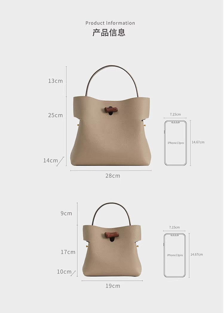 "Qingyi" Series Khaki Tote Bag