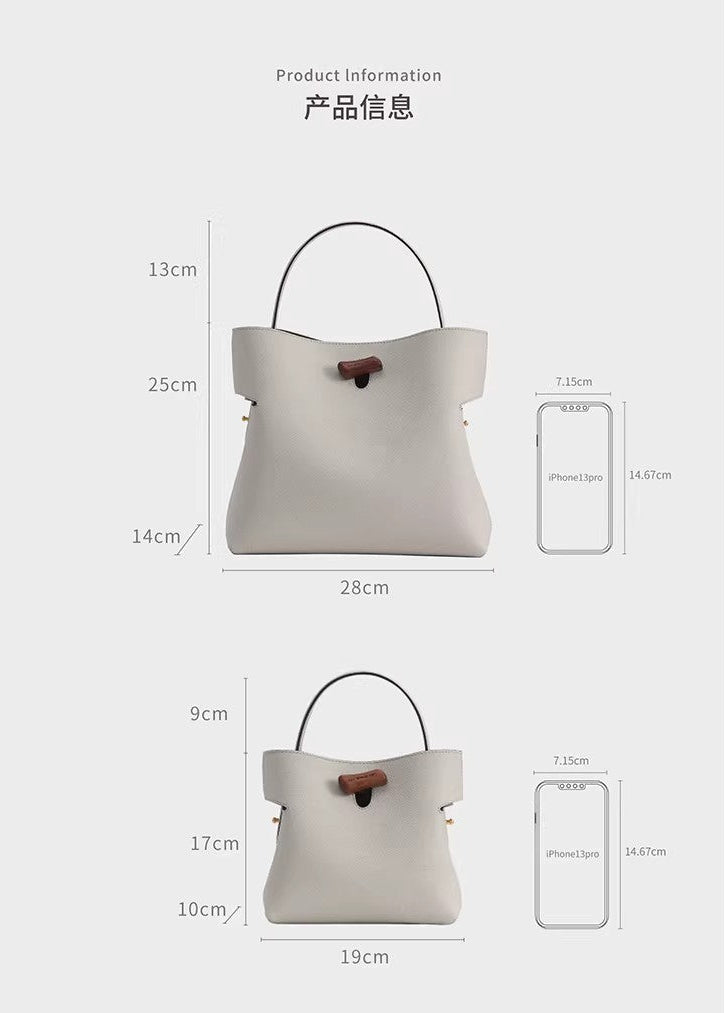 "Qingyi" Series Pearl Gray Tote Bag