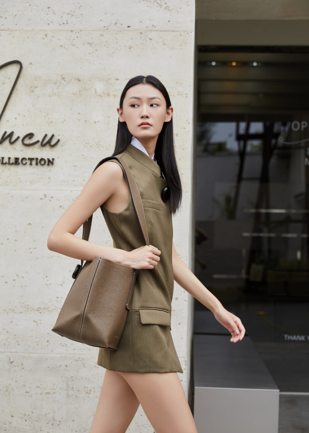 Stone Flow Collection Small Bucket Bag