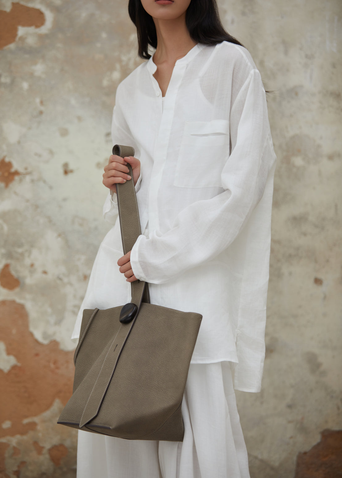 Stone Flow Collection Small Bucket Bag