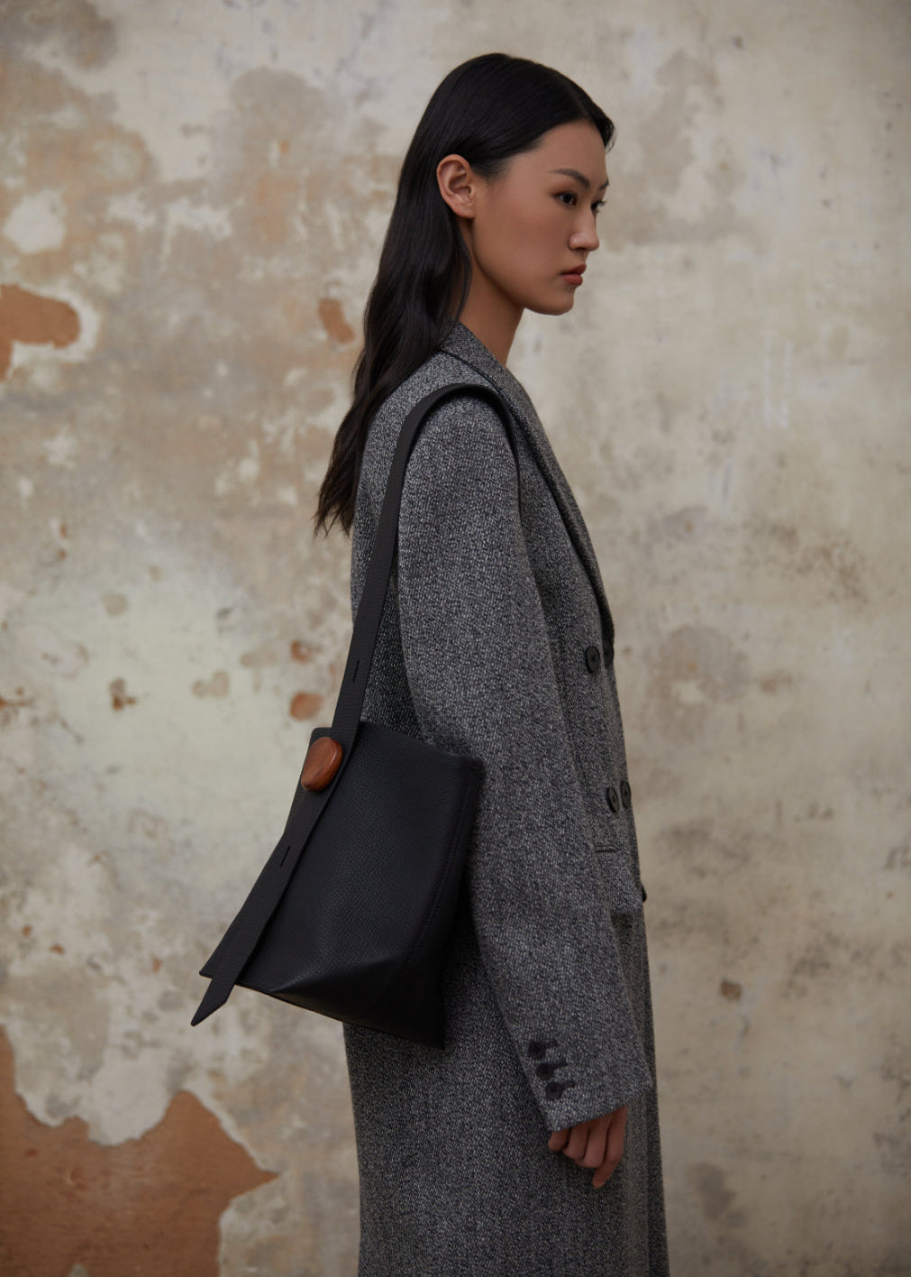 Stone Flow Collection Small Bucket Bag