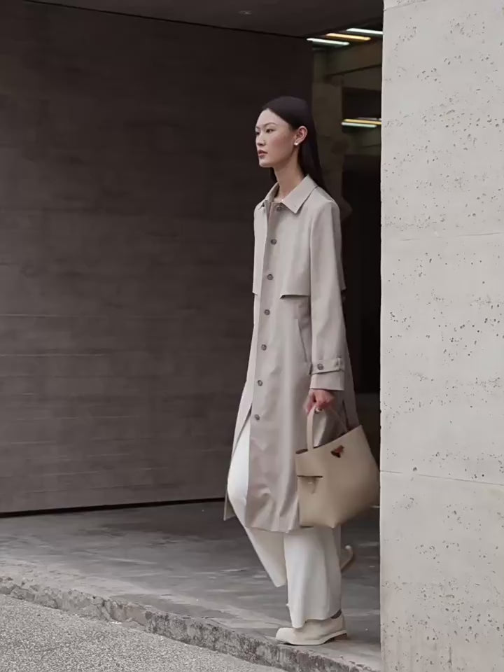 "Qingyi" Series Khaki Tote Bag