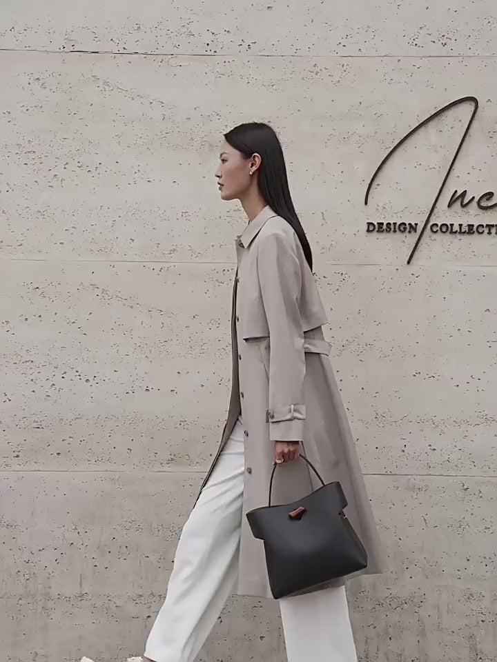 "Qingyi" Series Black Tote Bag